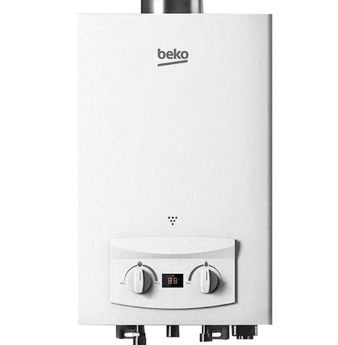 Beko Digital Gas Water Heater - 6 Liters - White - BGWH 6LW