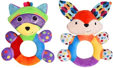 Haha Baby Teething Rattle Toys, Infant Girl Boy Learning Toy Newborn Soft Handbell Grab Shaker Crinkle Squeaky Sensory Travel Accessories For 0 3 6 9 12 Months Old