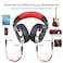 OneOdio Over Ear Headphone, Wired Bass Headsets with 50mm Driver, Foldable Lightweight Headphones with Shareport and Mic for Recording Monitoring Podcast Guitar PC TV - (PRO-10 Red)
