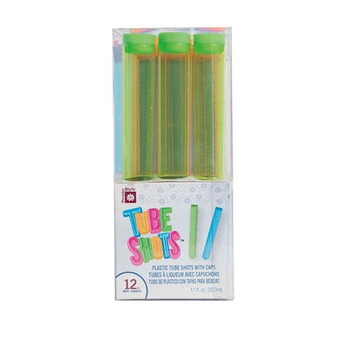 Unique Neon Tube Shots with Caps 12-Piece