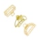 Aiwanto 3pcs Gold Metal Different Design Fashion Hair Clamp Barretes Hair Accessories for Ladies