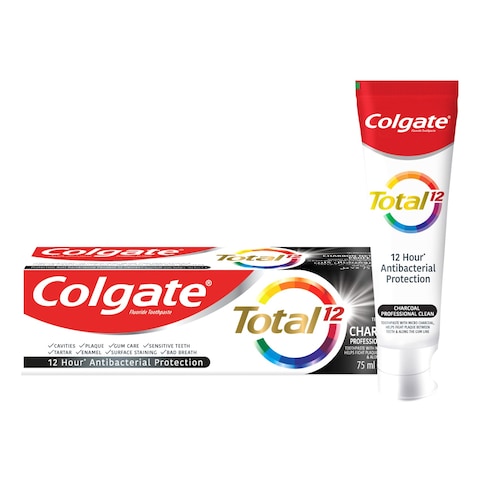 Colgate Total 12 Hour Protection Charcoal Deep Clean Toothpaste 75ml