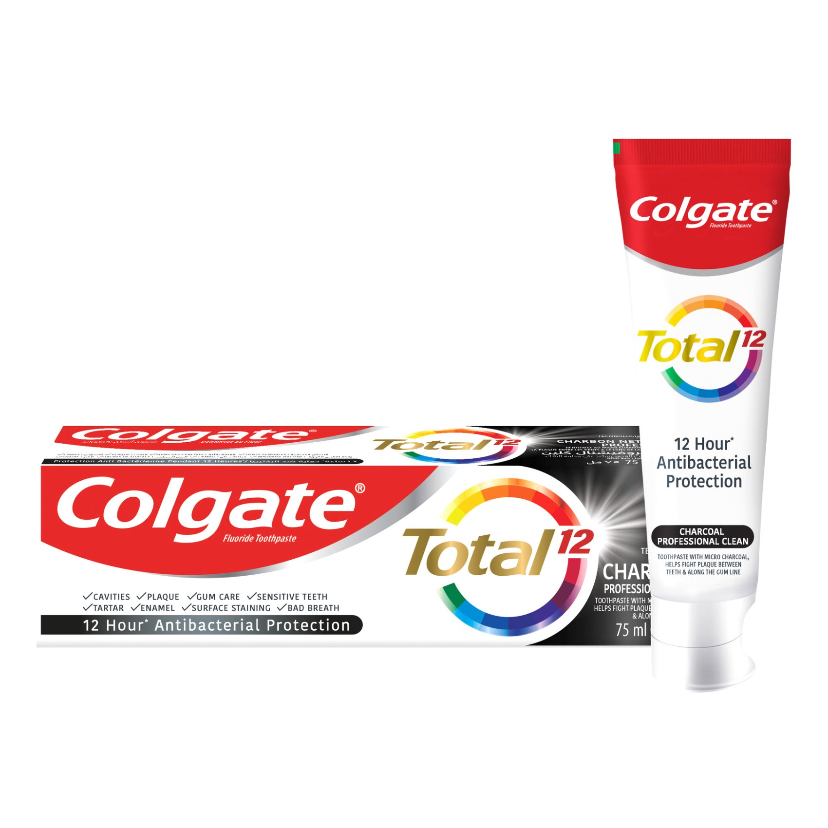 Colgate Total 12 Hour Protection Charcoal Deep Clean Toothpaste 75ml