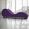 In House Romantic Chaise Longue Luxury And Romantic Design Sofa With Bed Mode Of Velvet Fabric With Lower Decorative Silver Buttons - Dark Purple