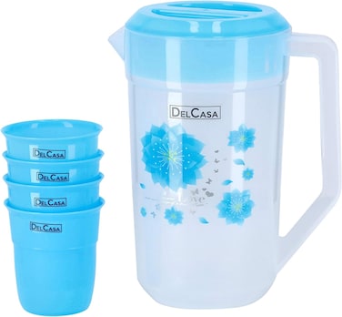 Delcasa 2.3L Water Jug With 4Cups, Multi-Colour, Dc1454