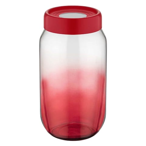 QLUX RAINBOW GLASS JAR 1000CC RED