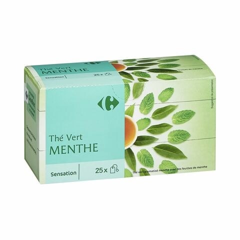 Buy Carrefour Mint Green Tea 1.6g x25 in Kuwait