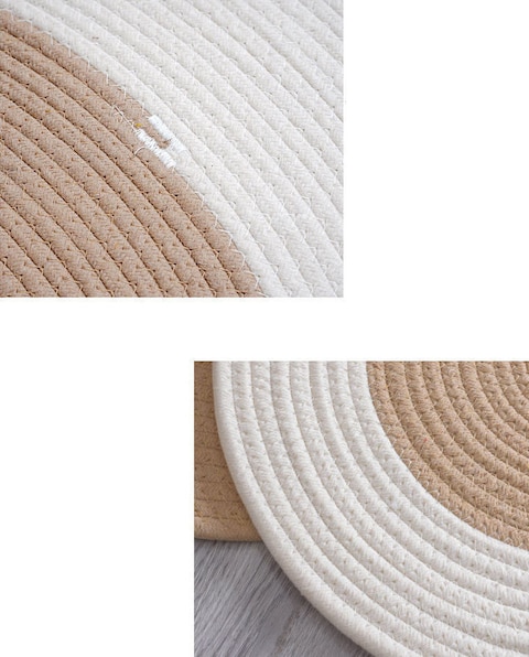 Hand Woven Jute Tassel Living Room Carpet With Anti Slip Bottom (Size 70×40CM)