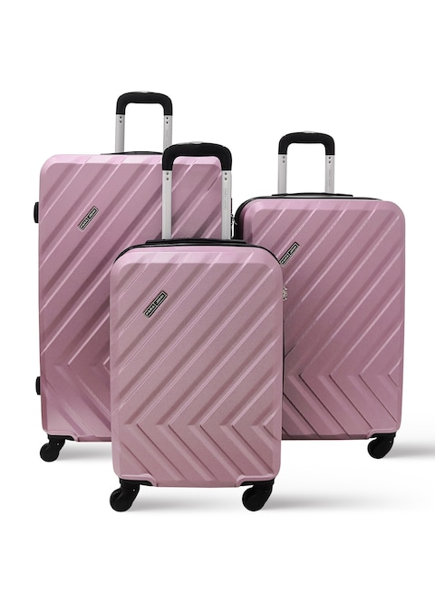 3-Piece Hard side ABS Luggage Trolley Set 20/24/28 Inch Pink