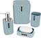 Generic Bathroom Accessory Set - 4 Piece Grey Bathroom Accessories Set With Trash Can, Soap Dish, Soap Dispenser, Toothbrush Cup, Bathroom Decor Sets With Desktop Small Trash Can - Blue Stripe