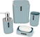 Generic Bathroom Accessory Set - 4 Piece Grey Bathroom Accessories Set With Trash Can, Soap Dish, Soap Dispenser, Toothbrush Cup, Bathroom Decor Sets With Desktop Small Trash Can - Blue Stripe