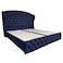 In House Serin Velvet Bed Frame - King - 200x180 cm - Dark Blue