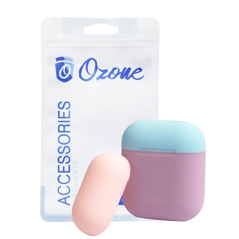 Ozone - Duo Series AirPod Case with Portable Keychain Silicone Cover for AirPod 1/Airpod 2 - Purple