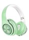 طقم سماعات رأس بلوتوث لاسلكية بتصميم يغطي الأذن أخضر