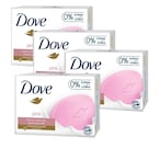 Buy Dove Moisturising Beauty Cream Soap Bar   Pink With ¼ Moisturising Cream 125g Pack of 4 in UAE