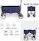 Egardenkart Heavy-duty Wagon Trolley Cart - Foldable Trolley for Shopping, Camping, Beach, Picnic   Shopping Trolley with Adjustable Handle and 360&deg; Wheels   Multipurpose Camping trolley (Navy Blue)
