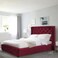 In House Lychee Velvet Bed Frame - Single - 200x90 cm - Burgundy
