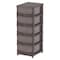 Cosmoplast Cedargrain 5 Tiers Storage Cabinet With Drawers And Wheels Dark Brown 50x40x114cm