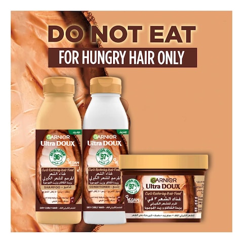 Garnier Ultra Doux Curls Restoring Hair Food Conditioner For Dry Curly Hair White 350ml