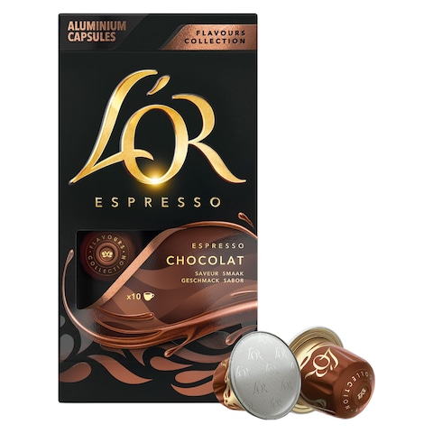 L&#39;Or Flavours Collection Chocolate Flavour Espresso Coffee Capsules, 52g