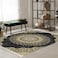 In House Velvet Turkish Rectangular Decorative Carpet - Gold &amp; Black - 120x80cm