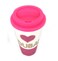 Tumbler &lsquo;Heart Dubai' Design with Glitters and Stones for Hot and Cold Beverages White and Pink 16oz