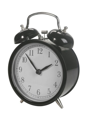 Steel Alarm Clock Multipurpose Alarm Clock Black/White 10x6x14centimeter