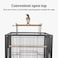 Bird cage open from top with a removable tray, Rolling wheels, and feeding bowls, Spacious perching place for Love birds, Parakeets, and other small birds,79 cm (Black)