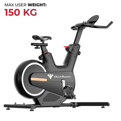 YALLA HomeGym Warriors Spinning Bike, Indoor Exercise Bike with Magnetic Resistance, Adjustable Seat and Pedals, 8KG Flywheel, Stationary Bike