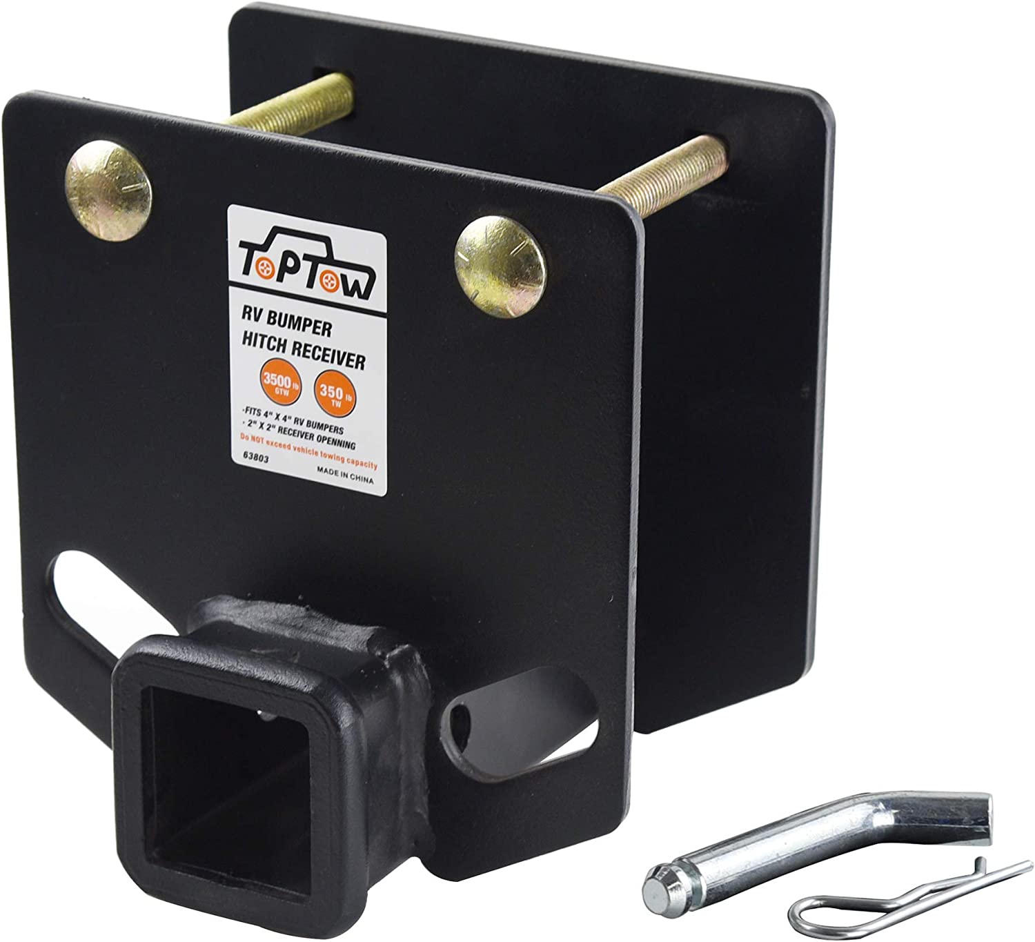 Buy Toptow 63803P RV Bumper Hitch Receiver 2 Inch Adapter Openning 3500 ...