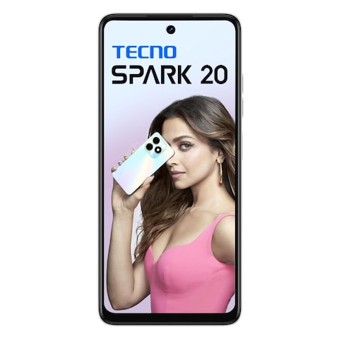 Techno Spark 20 KJ5 4GB RAM 128GB ROM 4G Dual SIM Smartphone 6.6 Inch Cyber White