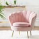 Round shaped Flower chair - Mettle legs - velvet (pink)