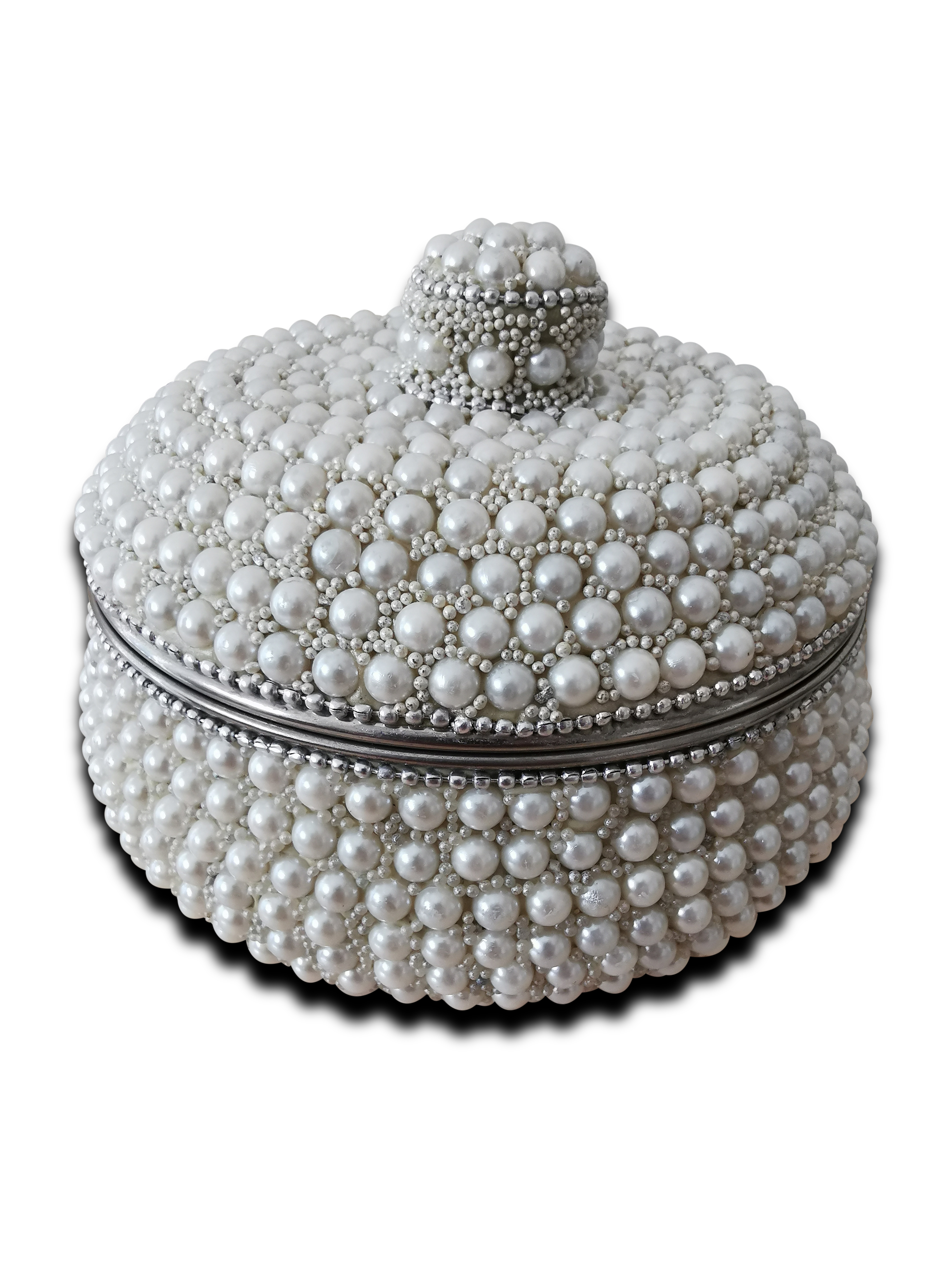 Handmade Beautiful Pearl Beaded Jewellery Ring Box Organizer