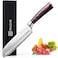 Santoku Knife - PAUDIN N5 7" Kitchen Knife, High carbon stainless steel Japanese Chef Knife, Super Sharp Multifunctional Chopping Knife for Meat Vegetable Fruit with Pakkawood Handle and Gift Box
