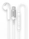 Remson Wired Mono Single USB-C Connector Headphone/Earphone/Earbud with In-Line Remote Compatible for all Type-C port Devices - White