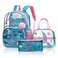 Eazy Kids 17" Set of 3 School Bag with Lunch Bag and Pencil Case Mermaid-Blue