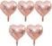 Party Time 5 Pieces 18inch Rose Gold Heart Shape Foil Balloons Valentine Balloon Romantic Wedding Heart Balloon Wedding Festival Valentines Day Decorations