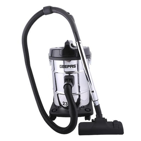 Geepas GVC2597 2300W 2-in-1 Blow and Dry Vacuum Cleaner - Powerful Copper Motor, 23L Stainless Steel Tank - Dust Full Indicator - 2-Year Warranty