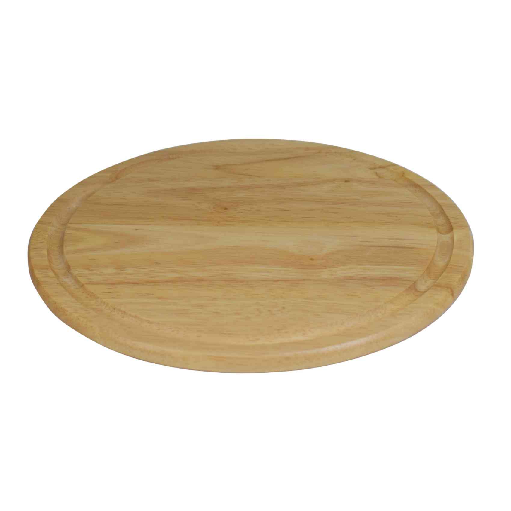 Round Serving Board With Groove Beige