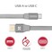 Promate Auto-Coiling USB-C Cable, Premium Fabric Braided Aluminium Alloy Reversible USB-A To Type-C Cable With 2A Fast Charge And Sync 1.2 Meter Cord
