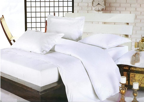 Bus - 6 Pieces Duvet Cover Set - King Size(220x240cm) - Solid - White