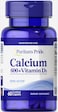 Puritan&rsquo;s Pride Calcium 600+ Vitamin D3, 60 Caplets