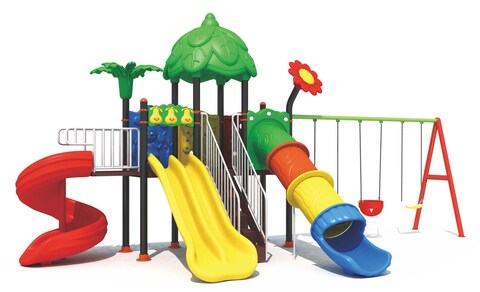 Rbwtoys Outdoor Play Toys Slide For Kids And Swing For Kids Playground Toys High Quality For Kids Activities Set Model No. RW-12039 Size 620&times;400&times;330cm