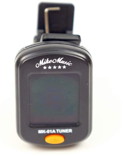 Mike Music MK-01A Clip On Guitar Tuner Universal For Chromatic Guitar Bass Ukulele Violin Mini Portable Digital Tuner Accessories (Guitar Tuner, Black)
