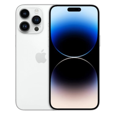 ابل جوال ايفون 14 برو ماكس، 6 جيجابايت رام، سعة 128 جيجابايت، فضي