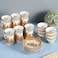 Ramadan design Porcelain Arabic 6 Tea cups  And 6 Cawa cups  Set of 18pcs，Dishwasher safe and good for wedding ，birthday parties  etc.-white and gold color