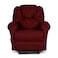 American Polo Linen Rocking &amp; Rotating Recliner Chair - Burgundy - American Polo