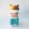 Handmade Natural Cotton Crochet Cat Toy Doll for Baby Friend Amigurumi Crochet Sleeping Buddy for Kids and Adults, 25cm