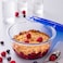Pyrex Cook &amp; Go Glass Round Food Container With Lid Blue And Clear 700ml