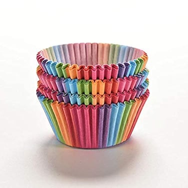 100Pcs/set Rainbow Color Cupcake Baking Paper Cases Cake Box